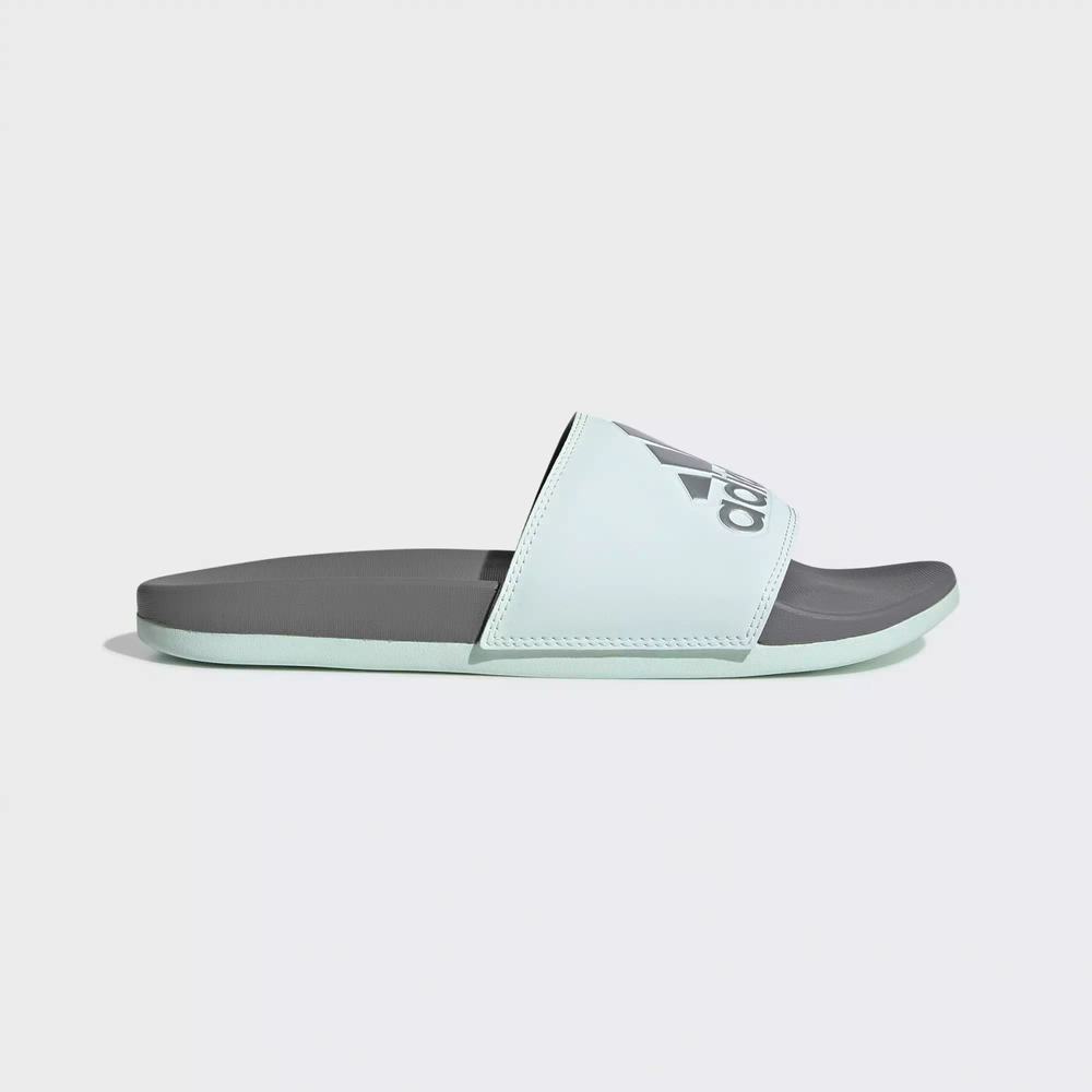 Adidas Adilette Cloudfoam Plus Logo Chanclas Verdes Para Mujer (MX-15641)